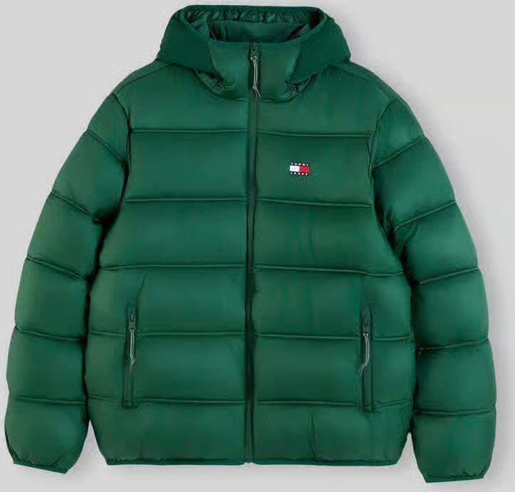 Tommy Jeans Regular Fit gewatteerd jack met capuchonkraag
