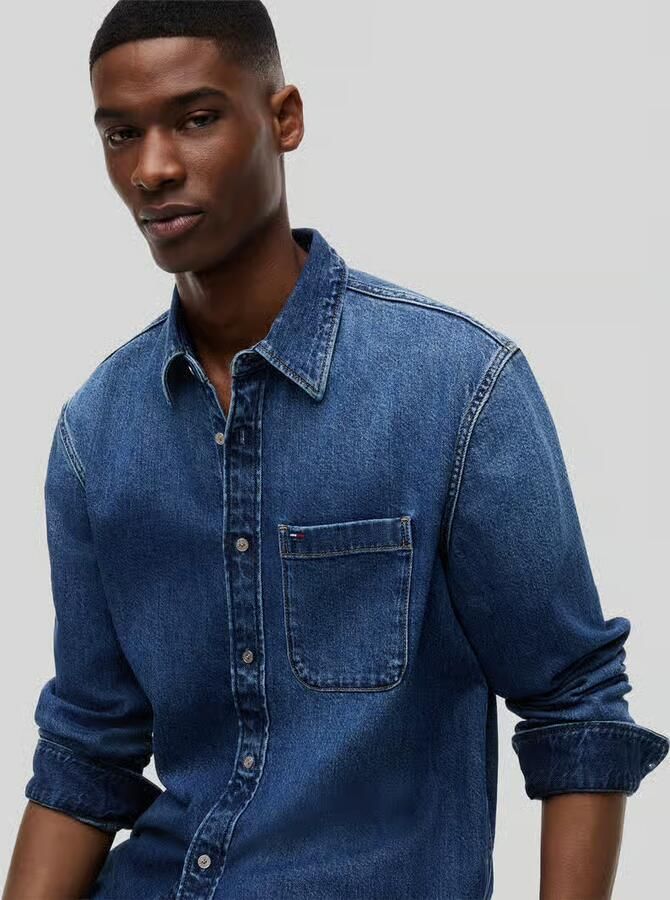 Tommy Jeans regular fit jeanshemd van puur katoen