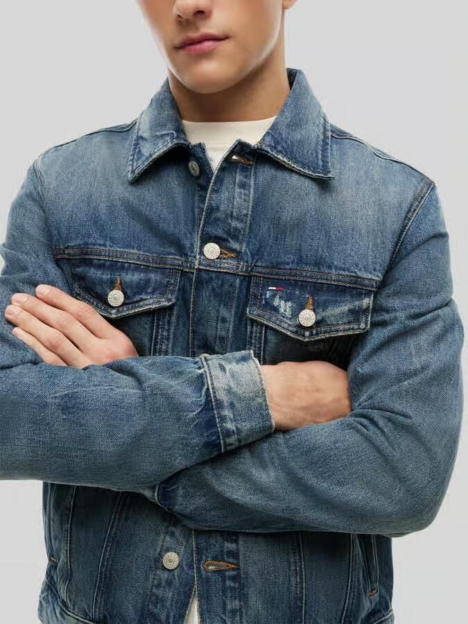 Tommy Jeans Regular fit Jeansjack van Katoenmix