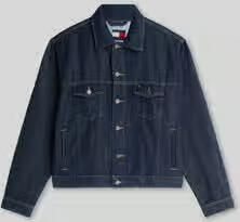 Tommy Jeans regular fit jeansjack van mix van katoen en linnen