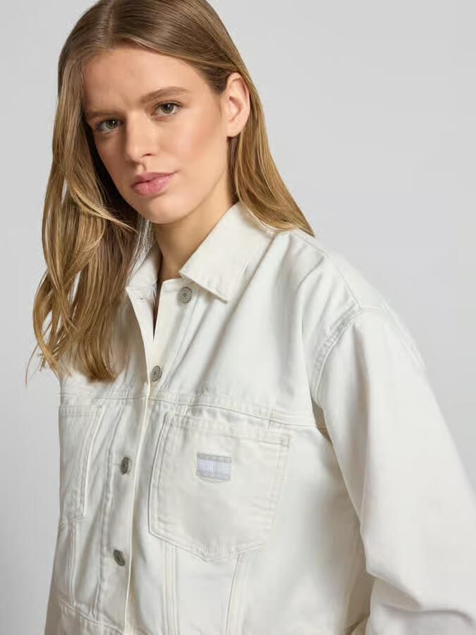 TOMMY JEANS Dames Jassen Ovsz Crop Trckr Jckt Flg Bj6099 Gebroken Wit - Foto 7