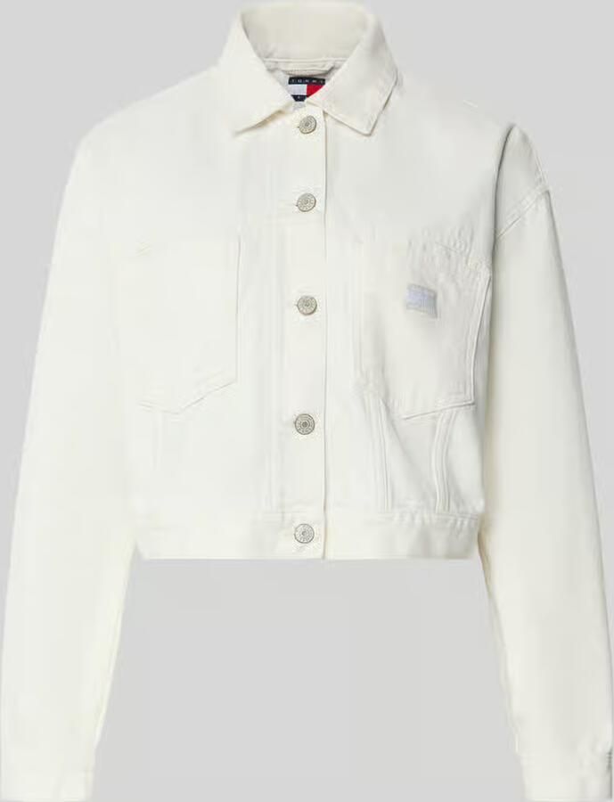 TOMMY JEANS Dames Jassen Ovsz Crop Trckr Jckt Flg Bj6099 Gebroken Wit - Foto 8