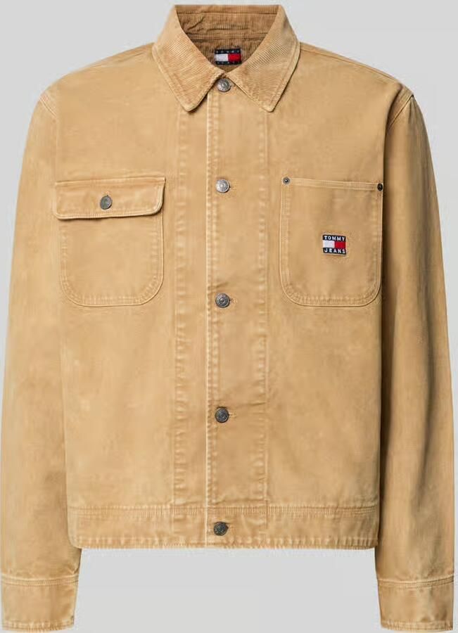 Tommy Jeans Regular fit jeansjack van puur katoen met corduroy kraag