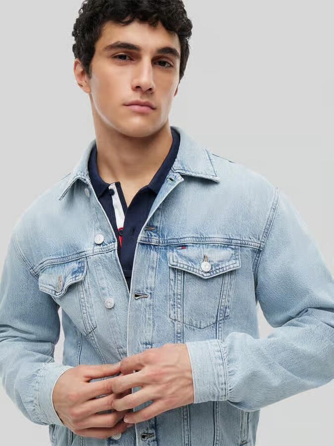 Tommy Jeans regular fit jeansjack van puur katoen met logopatch
