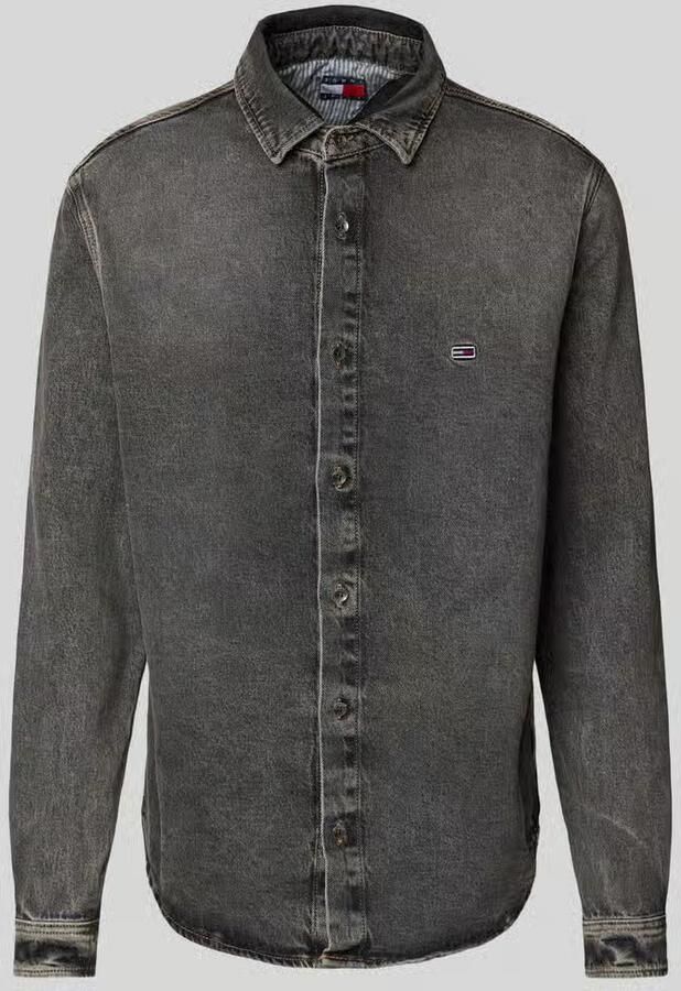 Tommy Jeans Regular fit jeansoverhemd van viscose met logostitching - Foto 2