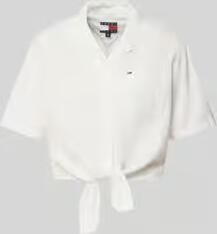 Tommy Jeans regular fit linnen blouse van mix van linnen met strikdetail - Foto 5