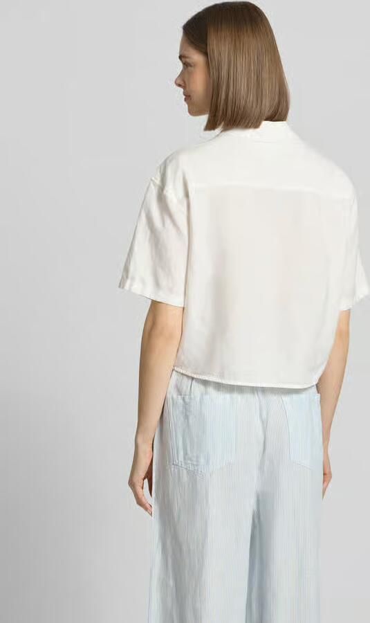 Tommy Jeans regular fit linnen blouse van mix van linnen met strikdetail - Foto 7