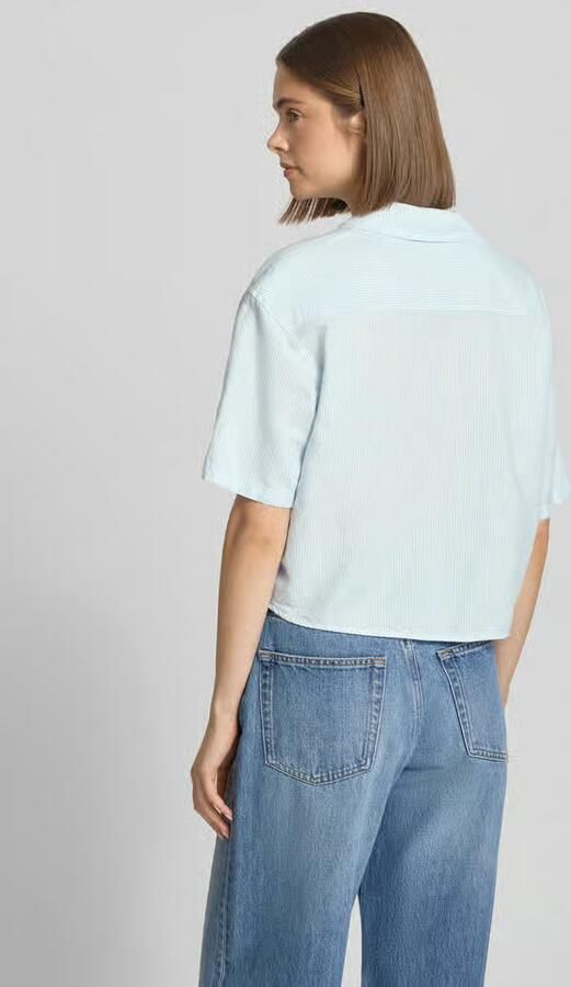 Tommy Jeans regular fit linnen blouse van mix van linnen met strikdetail - Foto 10