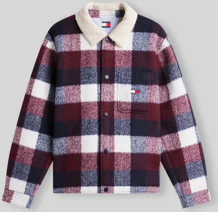 Tommy Jeans Regular fit overhemdjack met teddy kraag