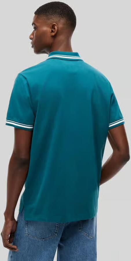 Tommy Jeans regular fit polo met geribde boorden groen - Foto 6