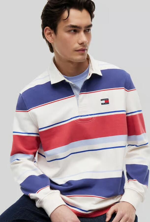 Tommy Jeans regular fit rugbyshirt van puur katoen