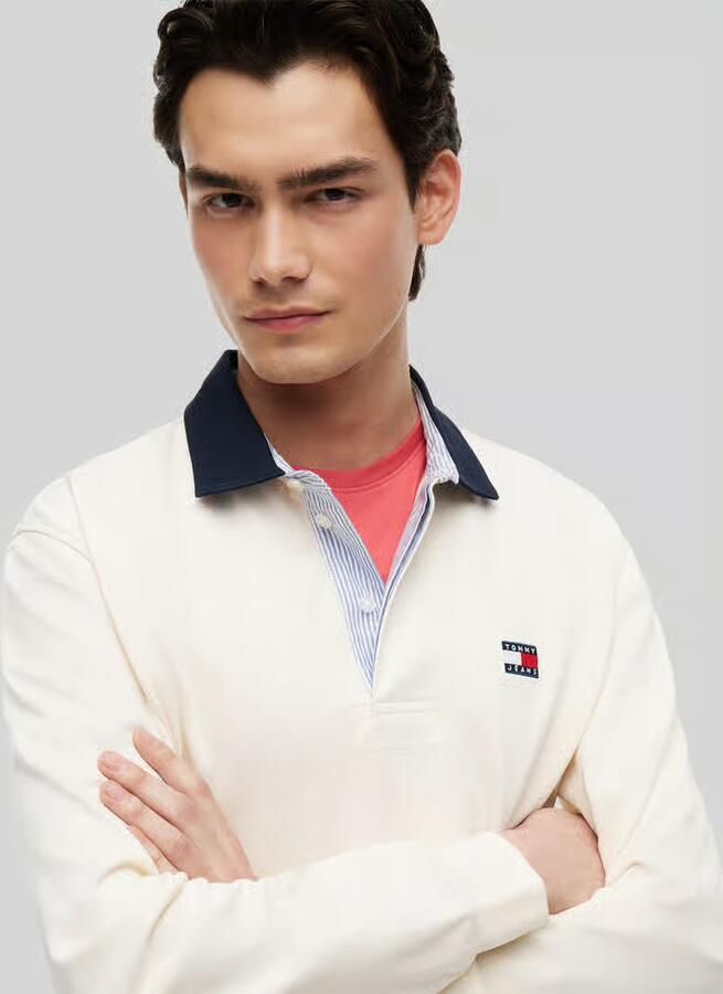 Tommy Jeans regular fit rugbyshirt van puur katoen