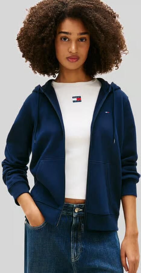 Tommy Jeans Blauwe Zip Hoodie Casual Style Sweater Blue Dames - Foto 3