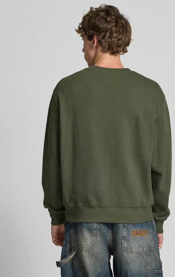Tommy Jeans Regular fit sweatshirt met wafelstructuur