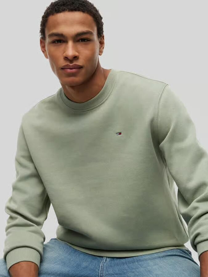 TOMMY JEANS Heren Truien & Vesten Tjm Reg S Flag Crew Ext Groen - Foto 5