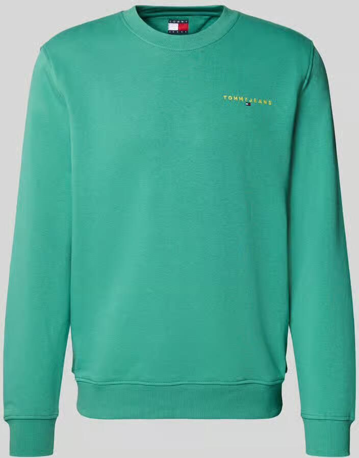 Tommy Jeans Regular fit sweatshirt van katoenmix model 'LINEAR CREW'