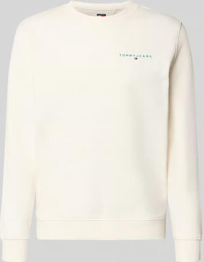 Tommy Jeans Regular fit sweatshirt van katoenmix model 'LINEAR CREW'