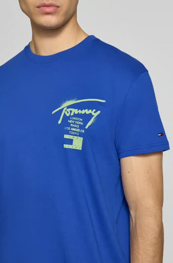 Tommy Jeans regular T-shirt met backprint blauw - Foto 4