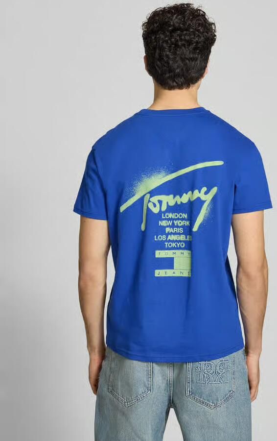 Tommy Jeans regular T-shirt met backprint blauw - Foto 6