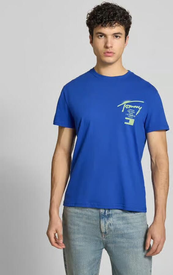 Tommy Jeans regular T-shirt met backprint blauw - Foto 7