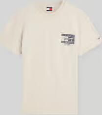 TOMMY JEANS Heren Polo's & T-shirts Tjm Reg Sign Flag Ss Tee Ext Beige - Foto 5