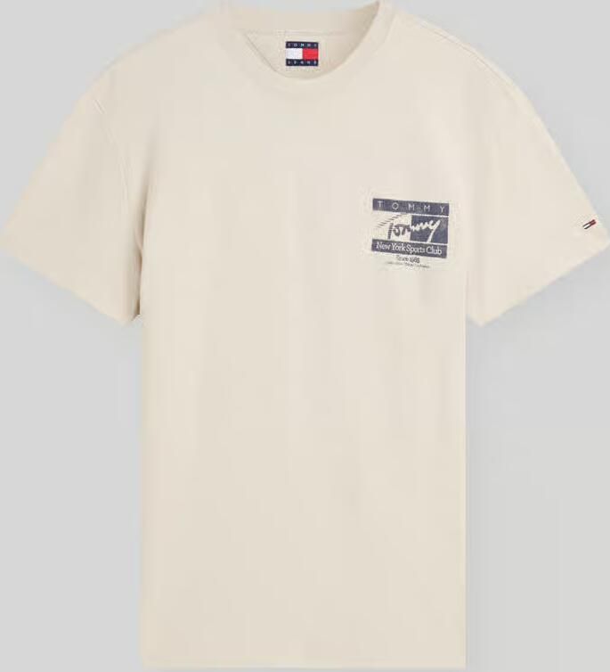 TOMMY JEANS Heren Polo's & T-shirts Tjm Reg Sign Flag Ss Tee Ext Beige - Foto 6