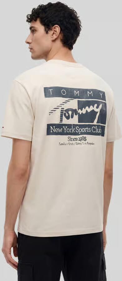 TOMMY JEANS Heren Polo's & T-shirts Tjm Reg Sign Flag Ss Tee Ext Beige - Foto 7
