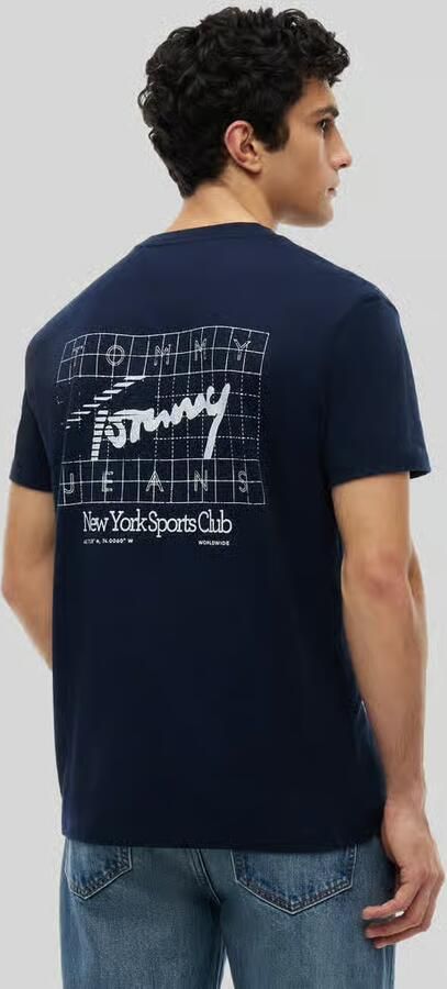 TOMMY JEANS Heren Polo's & T-shirts Tjm Reg Sign Flag Ss Tee Ext Donkerblauw - Foto 11