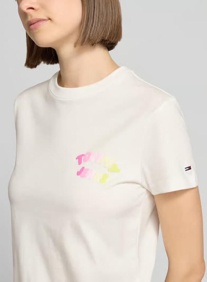 TOMMY JEANS Dames Tops & T-shirts Tjw Reg Tj Bubble Ss Tee Ext Wit - Foto 5