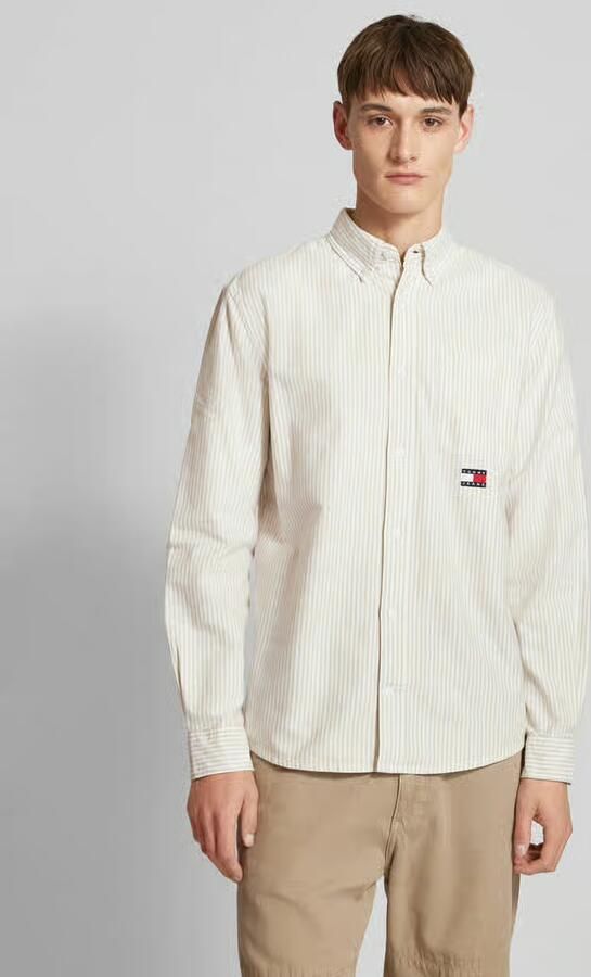 Tommy Jeans Regular fit vrijetijdsoverhemd met labelstitching model 'OXFORD' - Foto 4