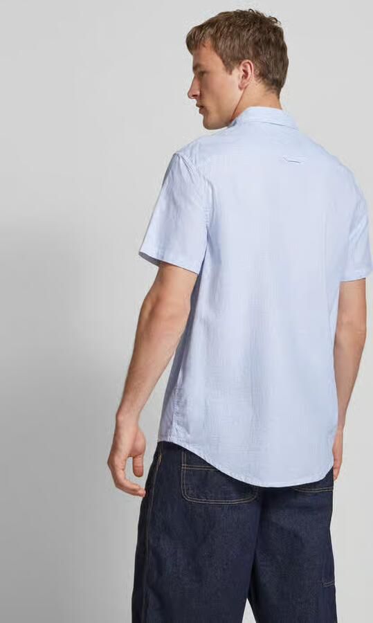 Tommy Jeans Regular fit vrijetijdsoverhemd van een mix van katoen en linnen