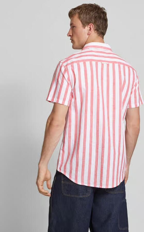 Tommy Jeans Regular fit vrijetijdsoverhemd van een mix van katoen en linnen