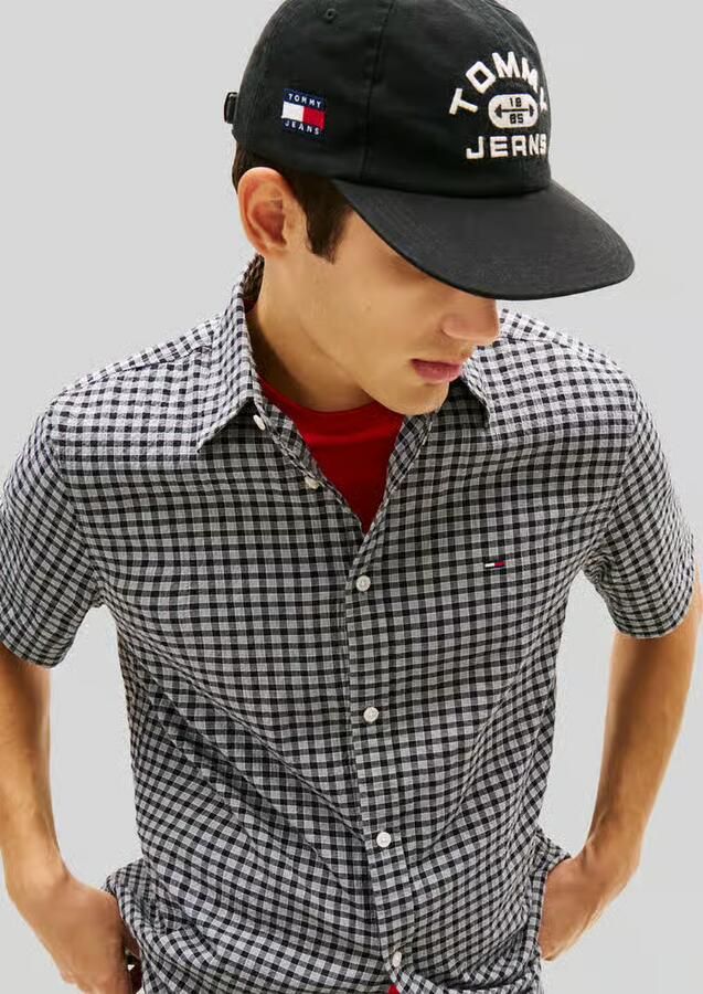 Tommy Jeans regular fit vrijetijdsoverhemd van katoenmix