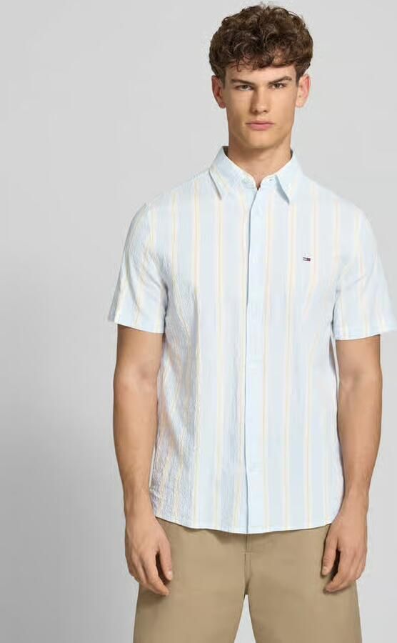 TOMMY JEANS Heren Overhemden Tjm Reg Seersuckr Ptrn Shirt Ext Lichtblauw - Foto 8