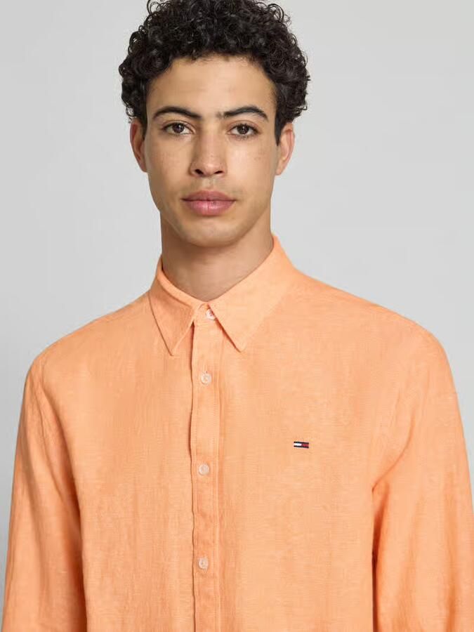 Tommy Jeans regular fit vrijetijdsoverhemd van mix van katoen en linnen