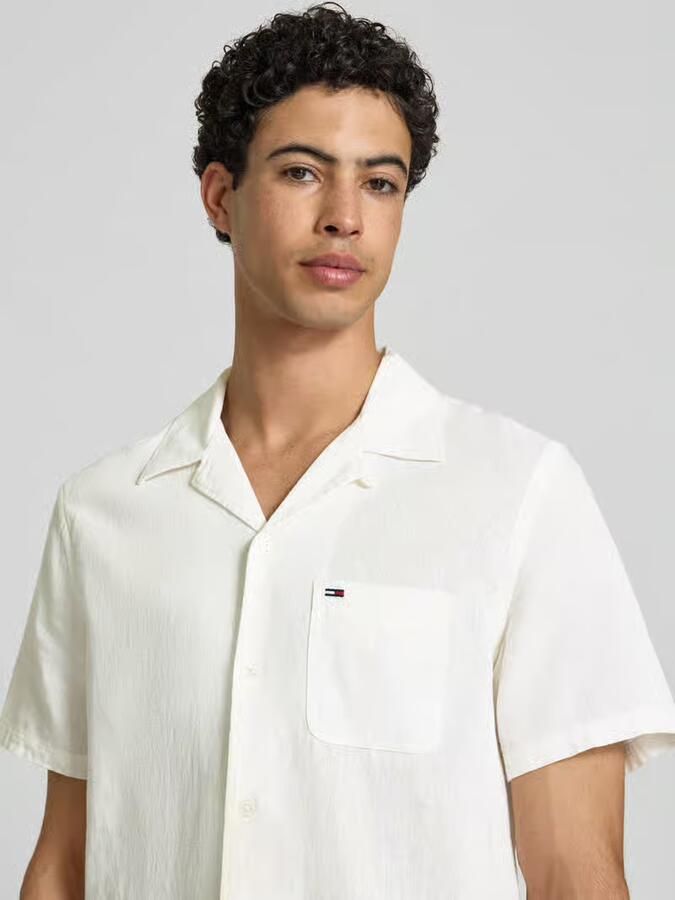 Tommy Jeans regular fit vrijetijdsoverhemd van mix van katoen en linnen