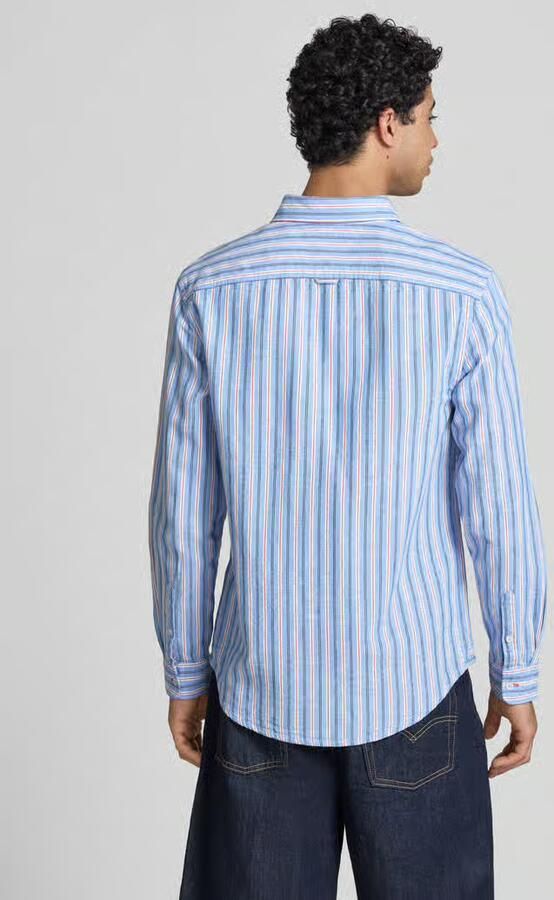 Tommy Jeans regular fit vrijetijdsoverhemd van mix van katoen en linnen