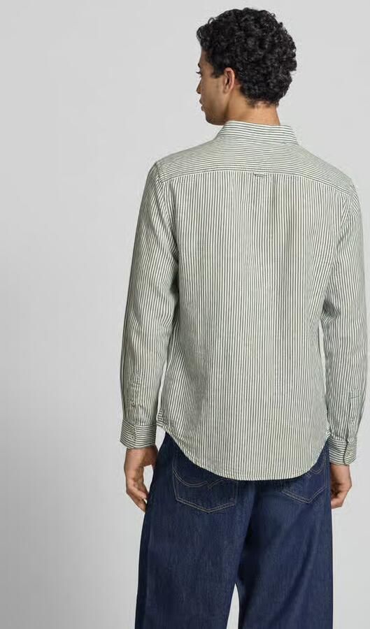 Tommy Jeans regular fit vrijetijdsoverhemd van mix van katoen en linnen