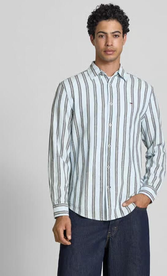 Tommy Jeans regular fit vrijetijdsoverhemd van mix van katoen en linnen - Foto 3
