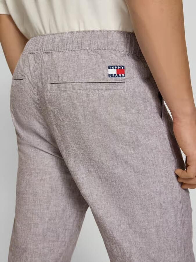 Tommy Jeans regular fit wijdte broek van mix van katoen en linnen