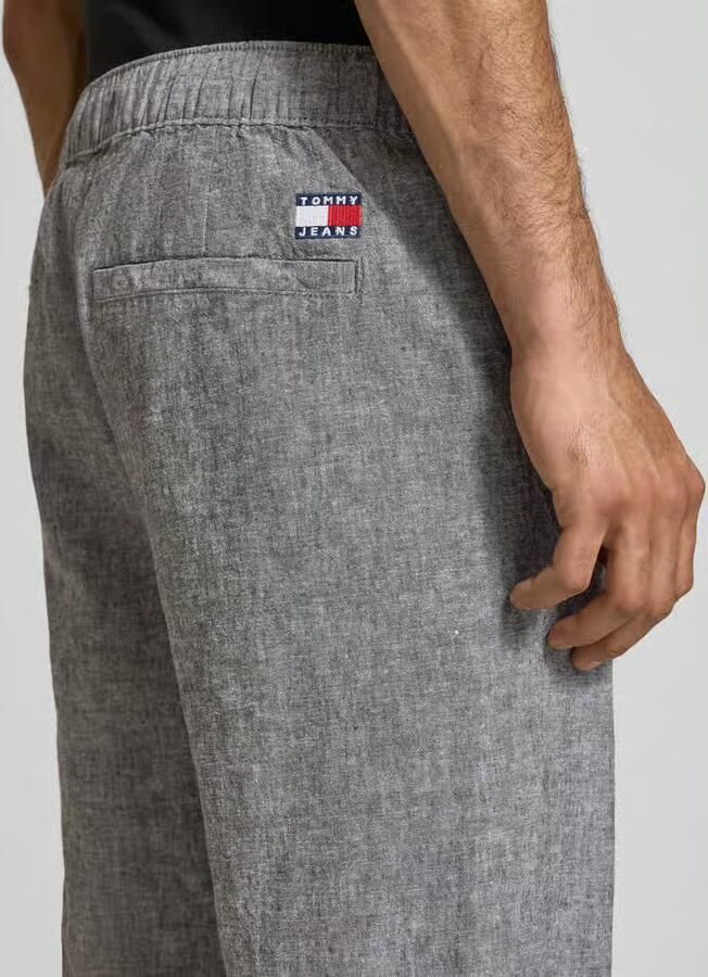 Tommy Jeans regular fit wijdte broek van mix van katoen en linnen - Foto 3