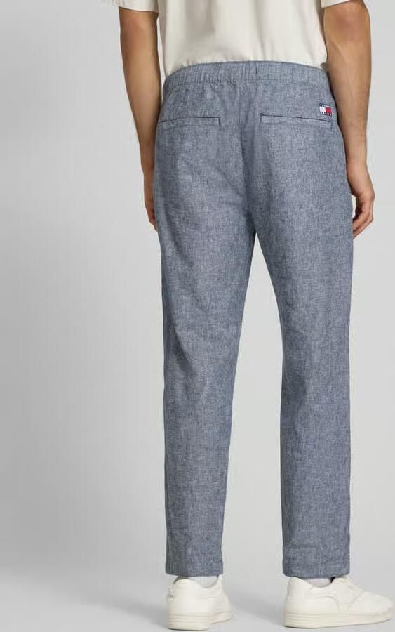 Tommy Jeans regular fit wijdte broek van mix van katoen en linnen