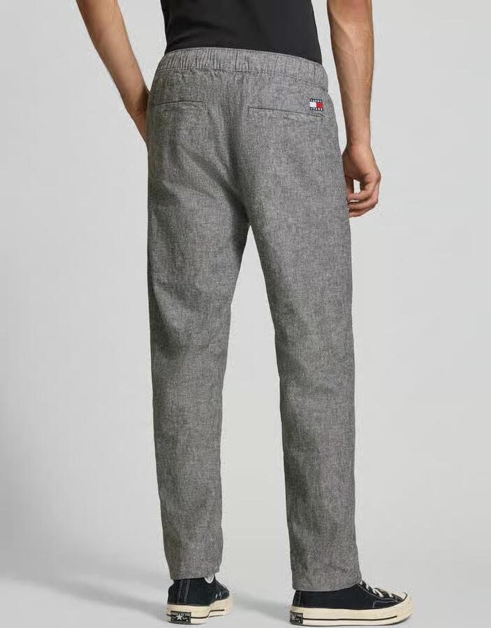 Tommy Jeans regular fit wijdte broek van mix van katoen en linnen