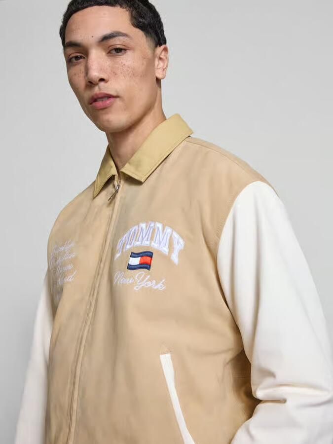 Tommy Jeans relaxed fit college-jack van echt leer