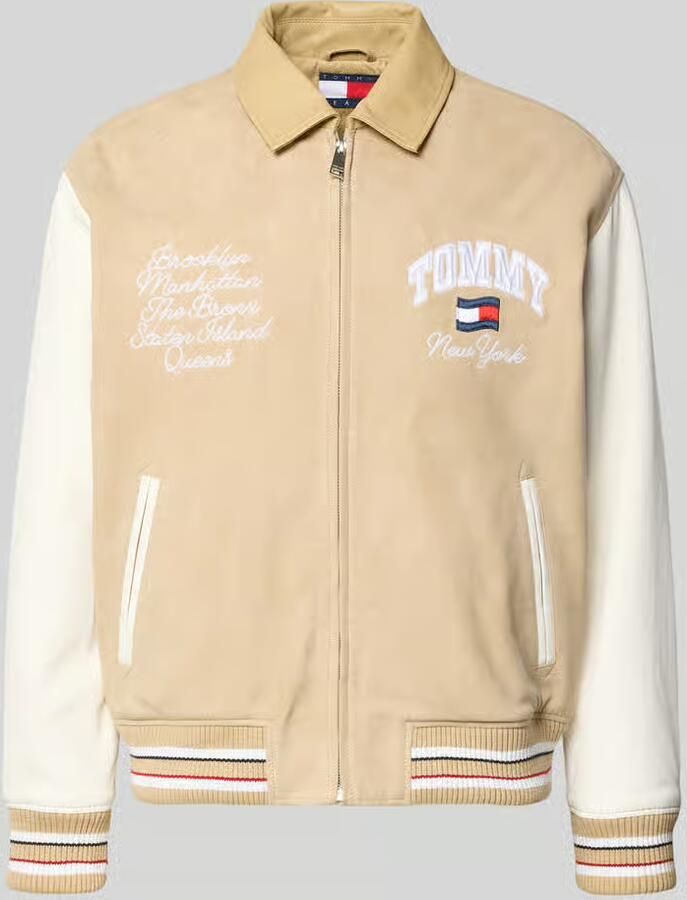 Tommy Jeans relaxed fit college-jack van echt leer - Foto 2