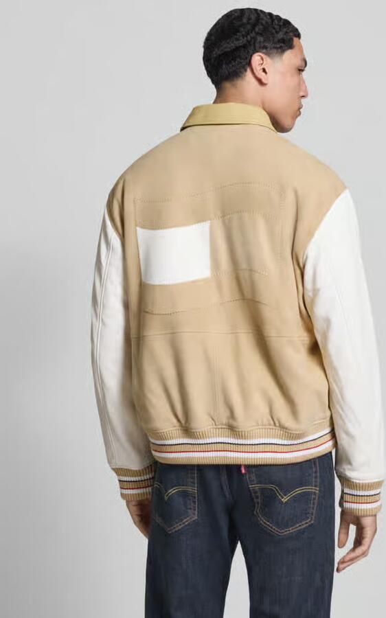 Tommy Jeans relaxed fit college-jack van echt leer - Foto 2