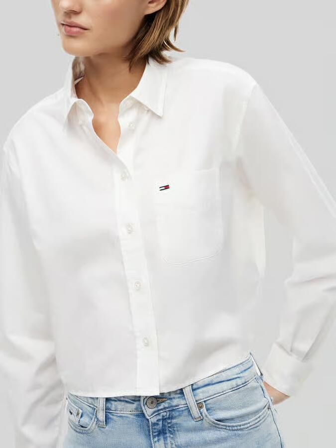 Tommy Jeans relaxed fit overhemdblouse van puur katoen