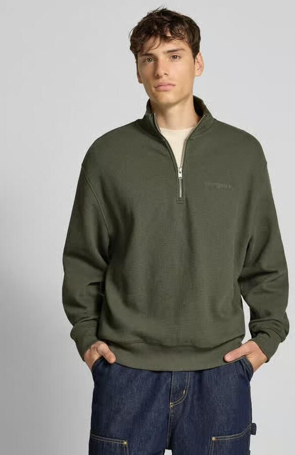 TOMMY JEANS Heren Truien & Vesten Tjm Rlx Waffle Script Qrtr Zip Groen - Foto 6