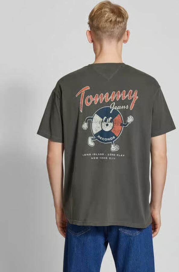 Tommy Jeans Relaxed fit T-shirt met logostitching model 'NOVELTY'