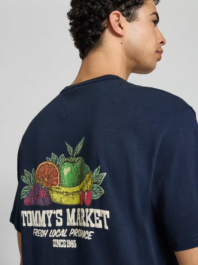 Tommy Jeans relaxed T-shirt met backprint donkerblauw - Foto 4